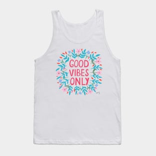 Good Vibes Only | Floral Wreath | Quote Tank Top